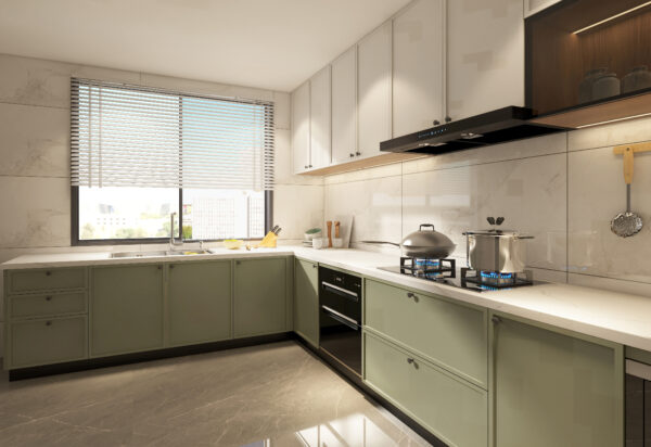 Minimalist Elegance: Exploring a Chic White Kitchen with Wooden Accents