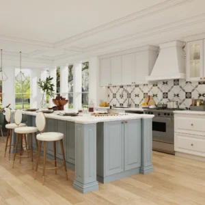 Elegant Two-Tone Kitchen with American Cabinet Refacing