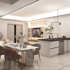 Glossy White Cabinets for Welcoming Kitchen Atmospheres