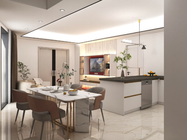 Glossy White Cabinets for Welcoming Kitchen Atmospheres