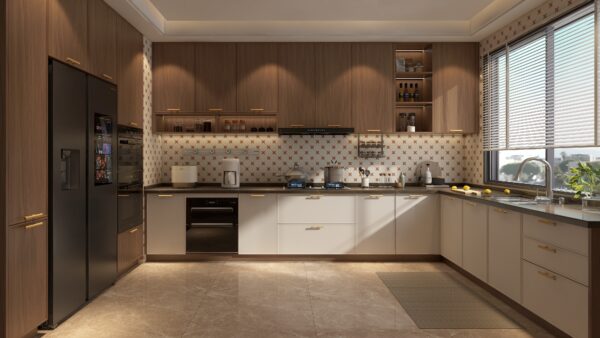 Modern White Lacquer U Shaped Kitchen Cabinets