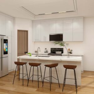 Glossy Lacquer Kitchen Cabinets for a Bright Modern Look
