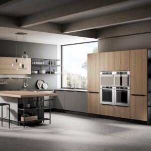 Modern Light Wood Kitchen Cabinets with Functional Design