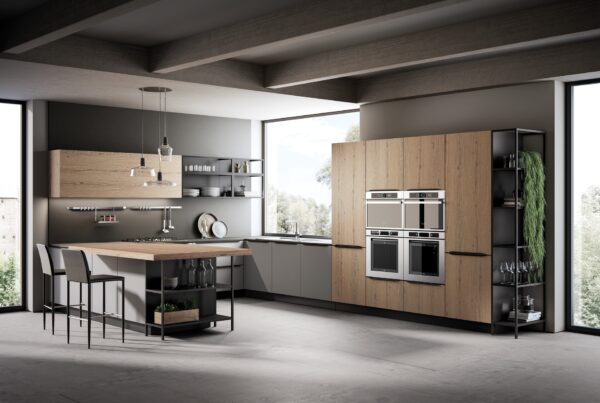 Modern Light Wood Kitchen Cabinets with Functional Design