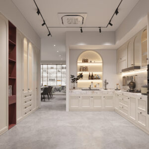 Neutral Slim Shaker Cabinets with Classic Appeal