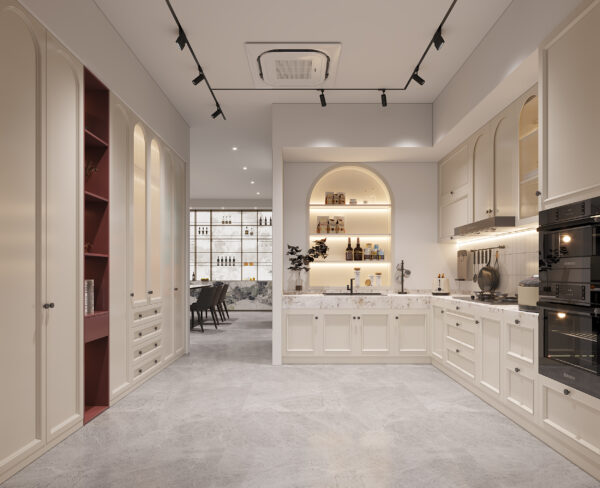 Neutral Slim Shaker Cabinets with Classic Appeal