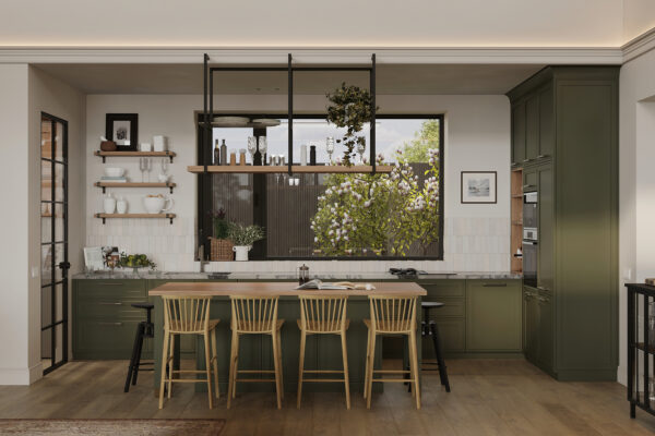 Handleless Island Cabinets with Optimized Prep Zones