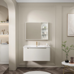 Modern Gallery Wood Veneer Plywood Bathroom Vanity