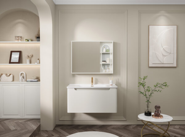 Modern Gallery Wood Veneer Plywood Bathroom Vanity