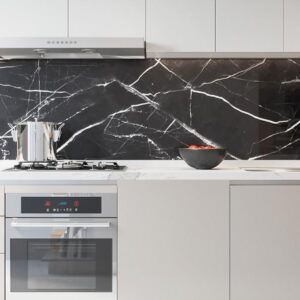 U-Shape High Gloss White Lacquer Kitchen Cabinet with Island