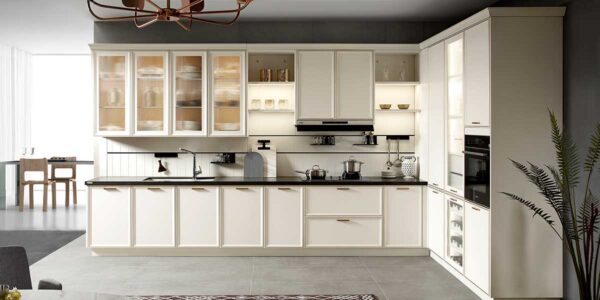 Modern White PVC Shaker Kitchen Cabinet - Scratch-Resistant & Waterproof Design