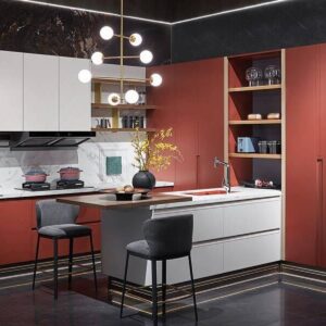 Modern Elegance with Glossy Lacquer Kitchen Cabinets