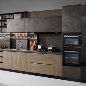 Modern Gallery Navy Blue Lacquer Kitchen Cabinets