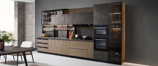 Modern Gallery Navy Blue Lacquer Kitchen Cabinets