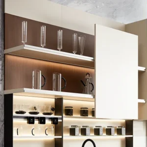 Modern Gray U-Shaped Kitchen Island MDF Cabinets