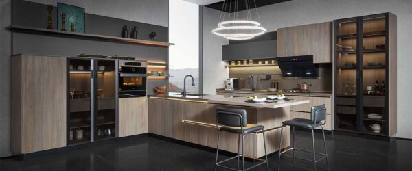 Modern Glass Front Cabinets with Sleek Design