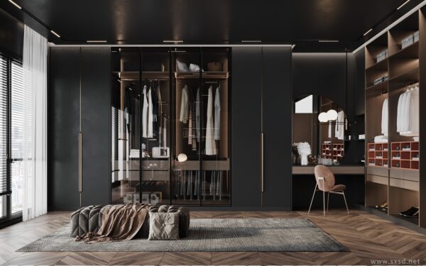 Industrial American Black Metal Wardrobe with Reclaimed Wood Shelves and Leather Straps