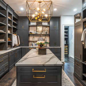 Contemporary Gray Matte Wardrobe with Floor-to-Ceiling Glass Doors