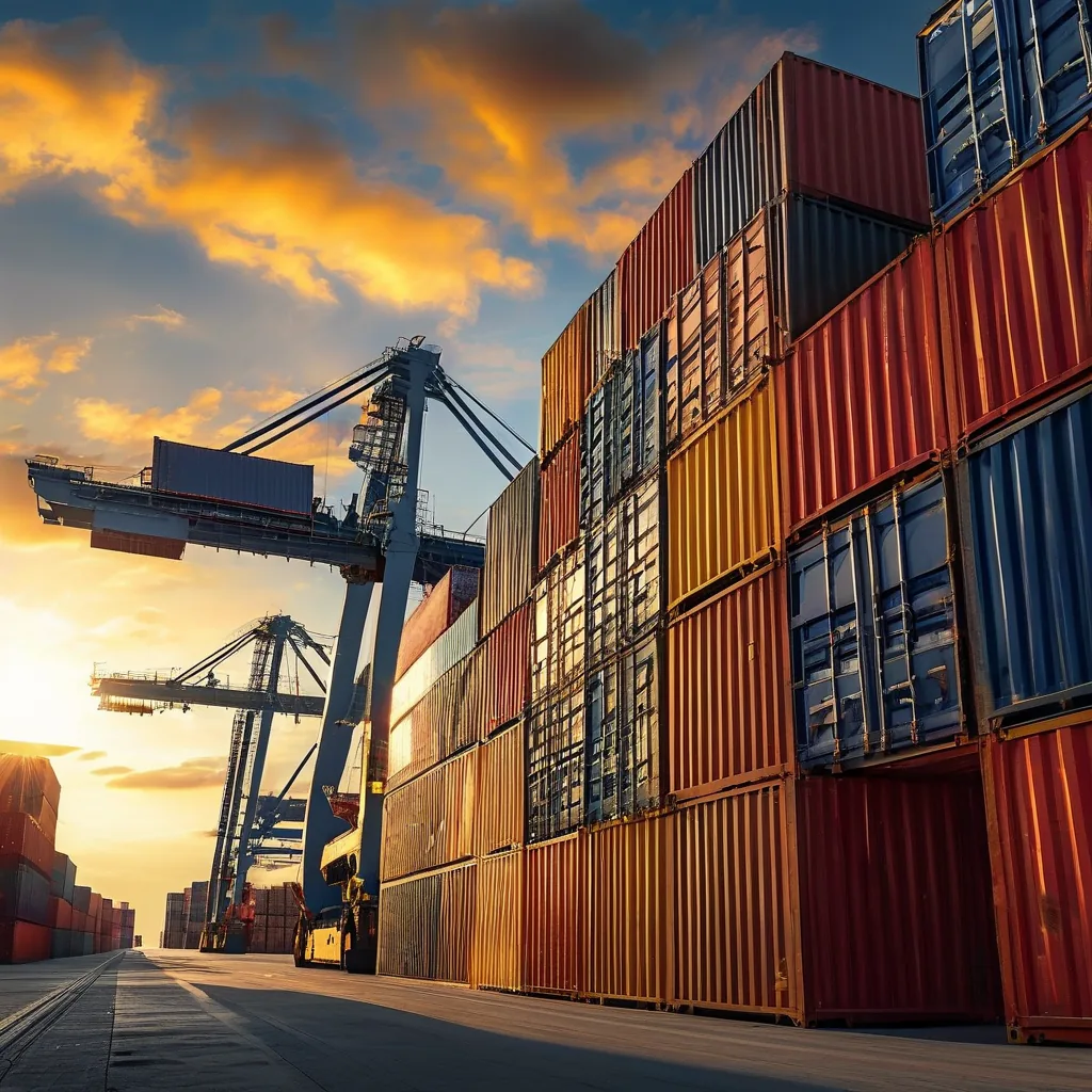 Shipping containers port
