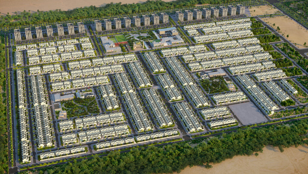 The Saraya Al Narjis community in Riyadh: 1,294 villas delivered to one customization standard.