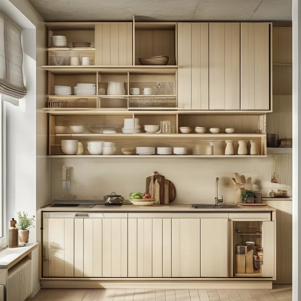 Vertical storage in small condo kitchen