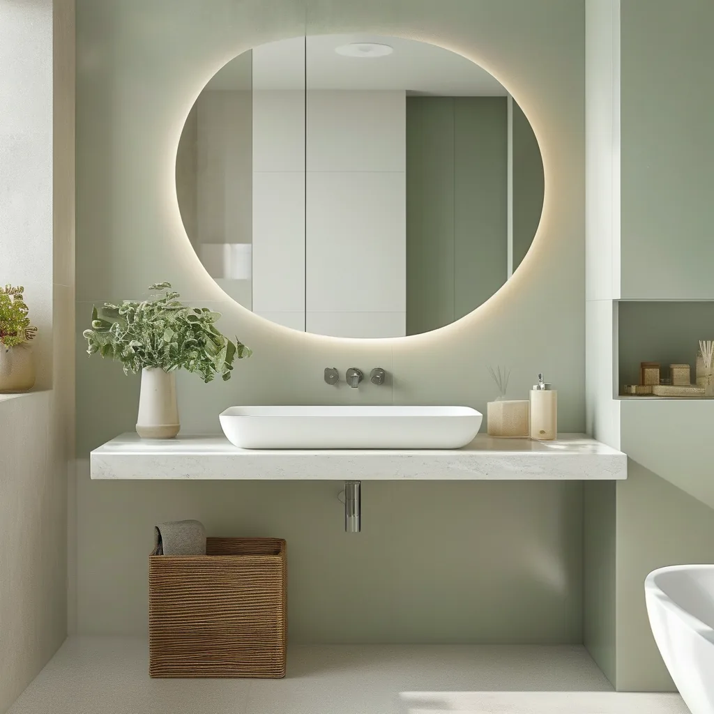 Custom bathroom vanity built to fit the room