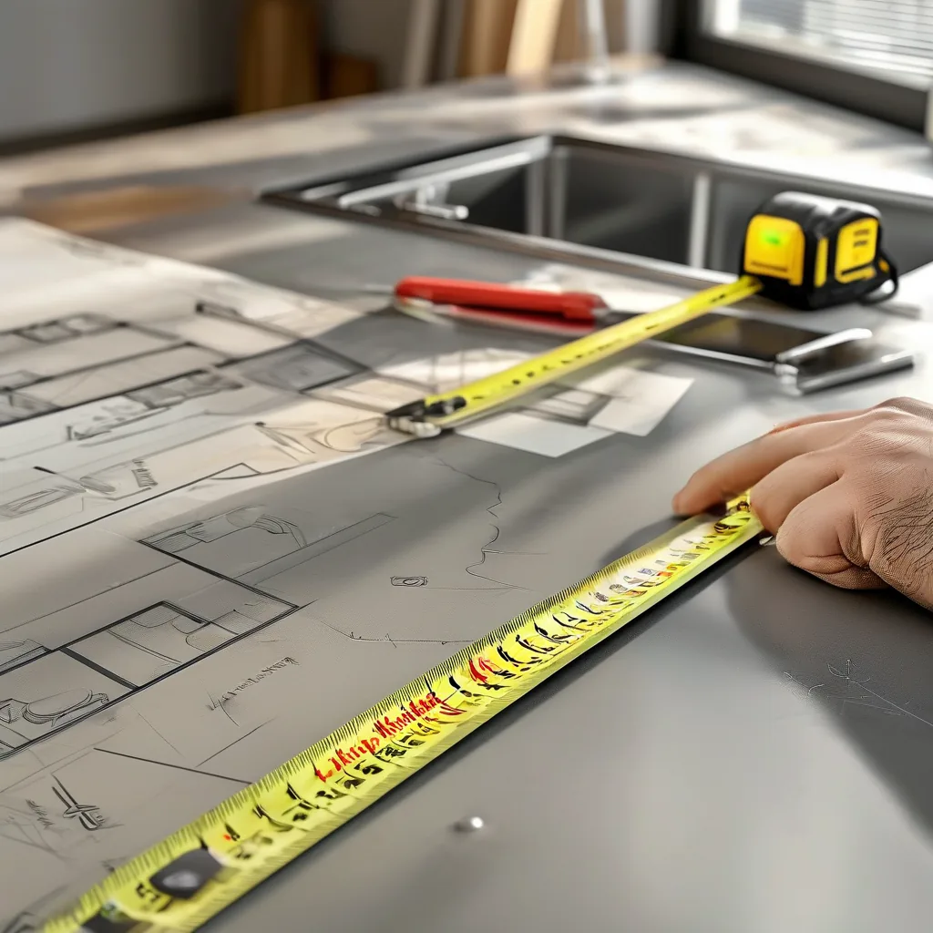 Sketching a kitchen floor plan with dimensions