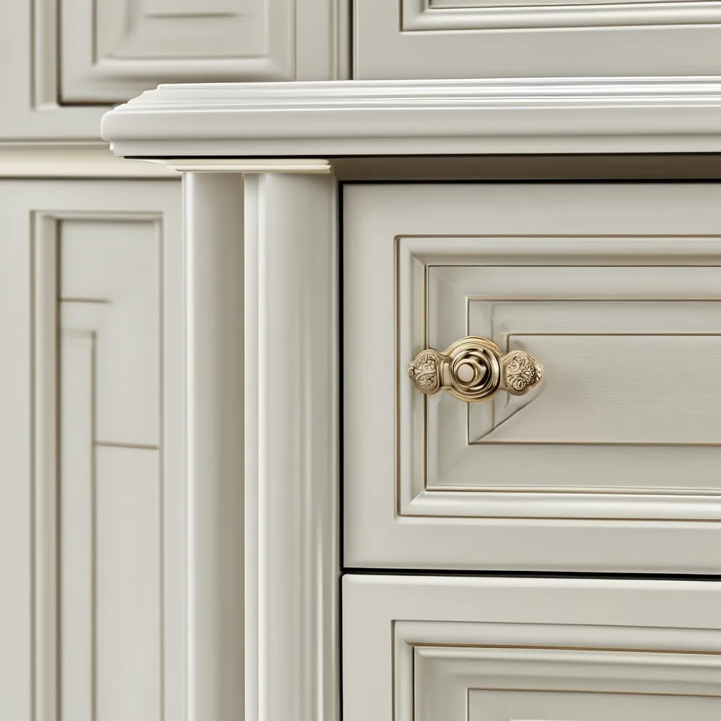 Premium soft-close hardware and smooth lacquer finish on custom cabinets